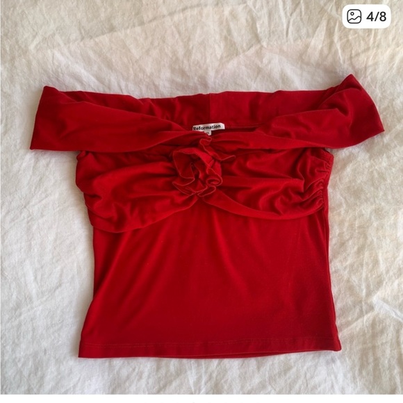 Reformation Emerald Knit Top in Red Size XS NWT - Picture 3 of 5